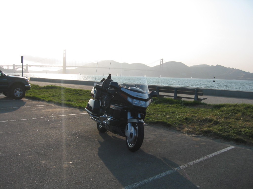 Golden Gate Bridge behind our bike.