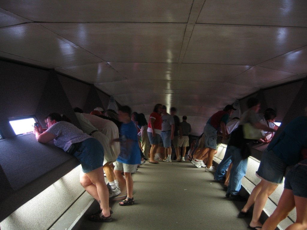 Inside the Arch at the top.